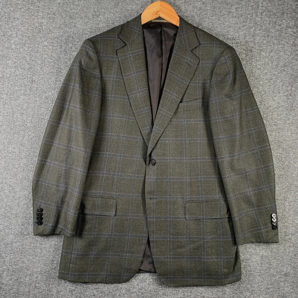 Ermenegildo Zegna Blazer Jacket Men 40R Wool Windowpane 15 MilMil 15 Sport Coat